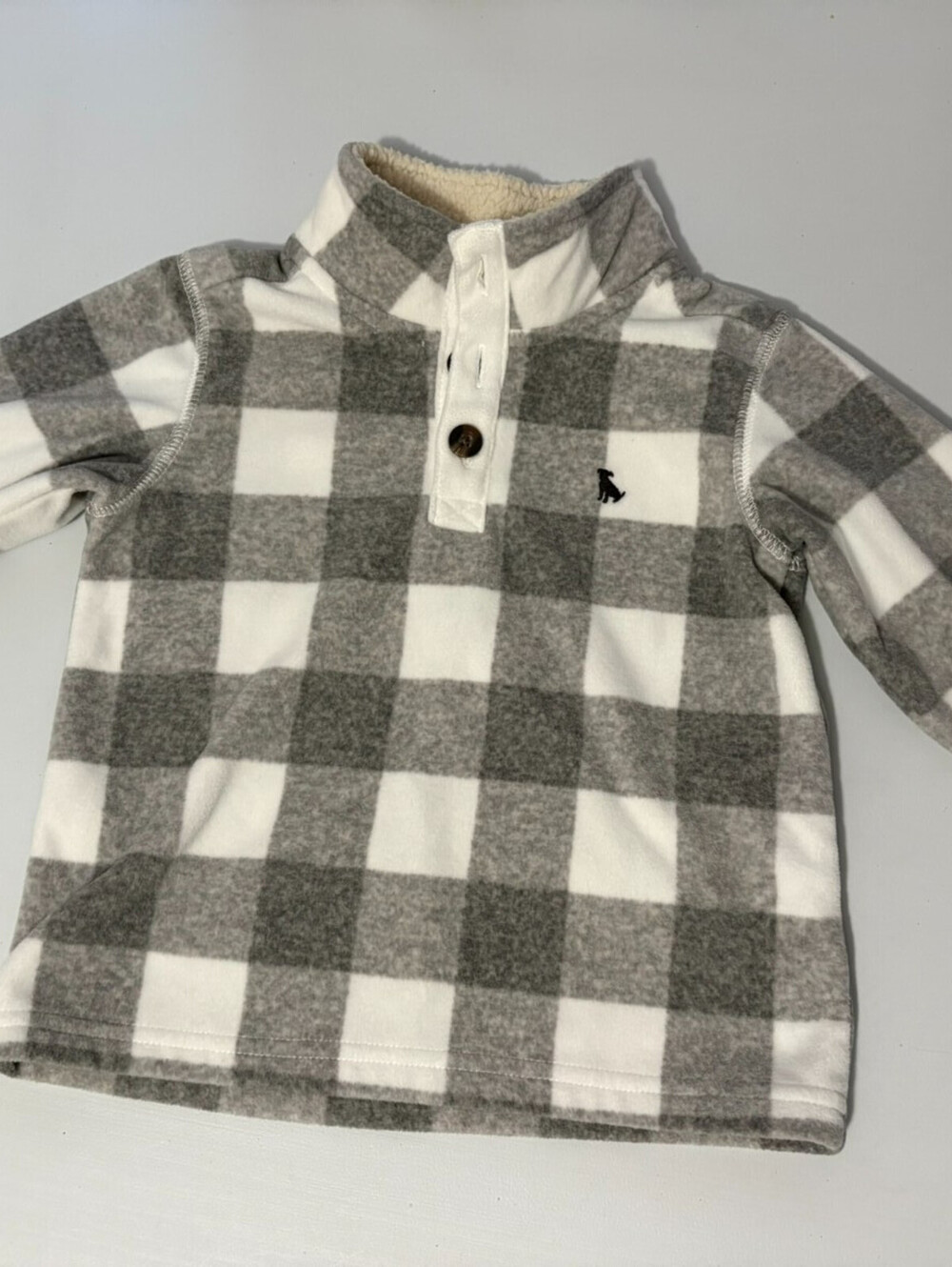 Carter's Boys 18 Month Gray Plaid Fleece Pullover